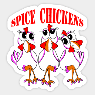 Pink Spice Chickens Sticker